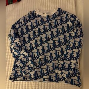 Dior Kids Blue and White Logo Sweater